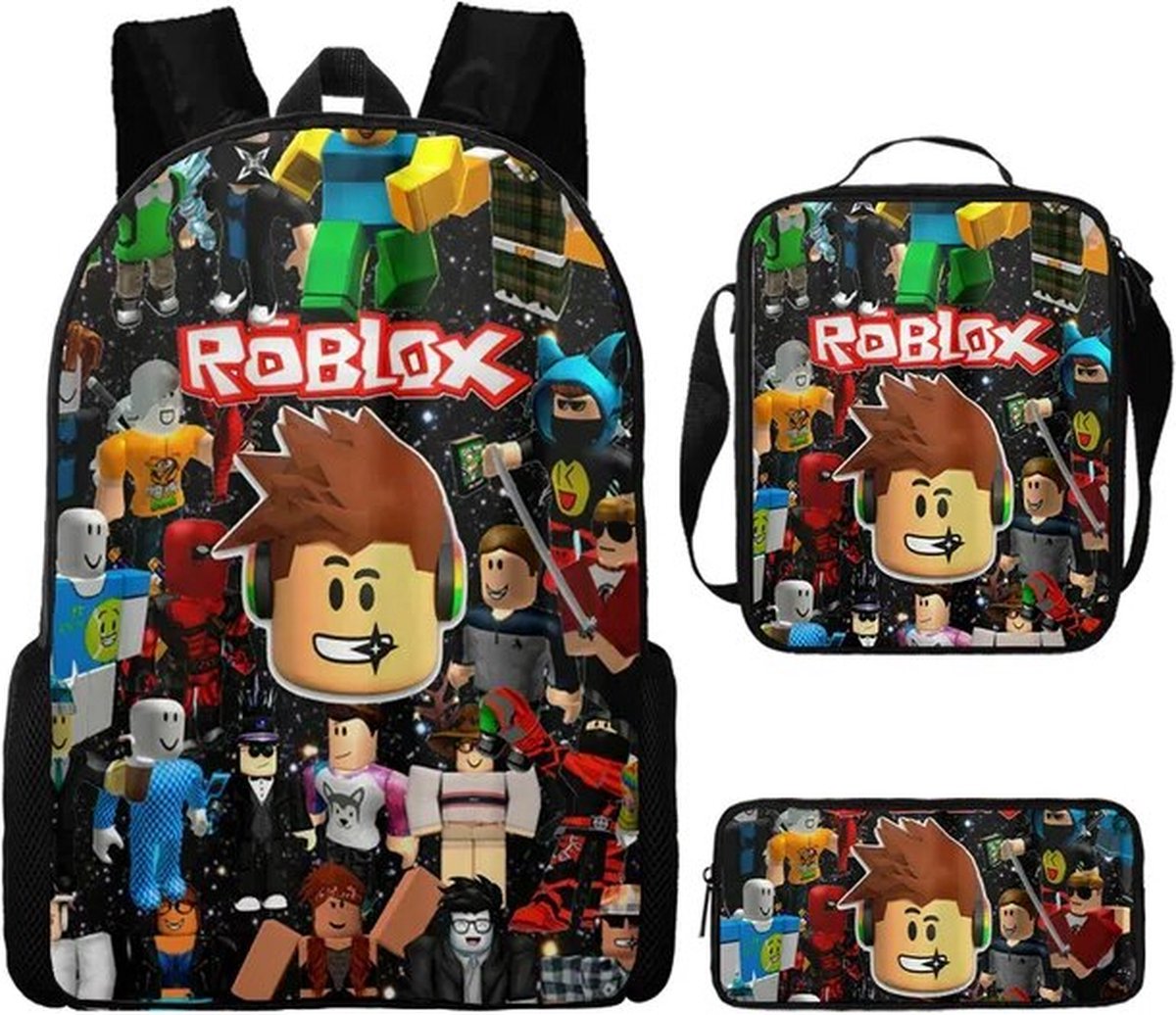 Roblox - Roblox rugzak - 3-delige set - Etui - Handtas - Sporttas - Gymtas - Lunchtas - Kindertas - Waterdicht