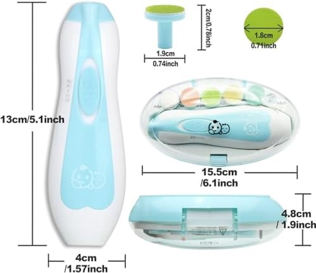 21-in-1 babynageltrimmer, veilige elektrische babynagelvijl, 13 extra tools, babynagelverzorgingsset
