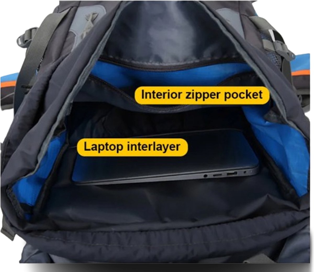 E-Shop4u® - 70L - Rugzakken - Rugzak - Wandelrugzak - Kampeerrugzak - Wandelen - Trekking - Rugzak - Zwart - Lichtgewicht - Nylon - Waterbestendig - Duurzaam - Groot - Rugzak Organizer