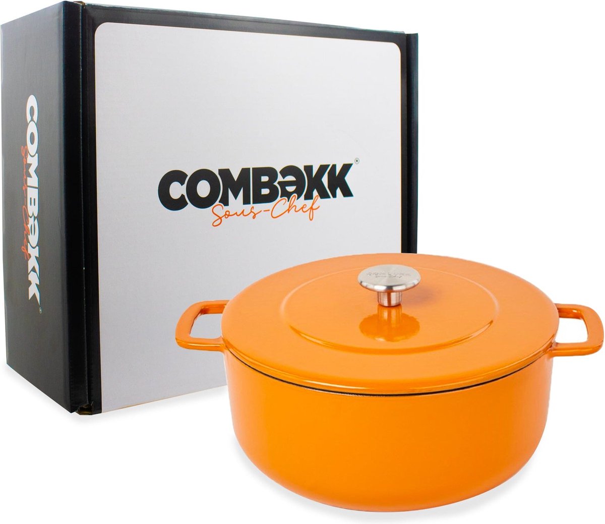 Combekk Sous Chef gietijzeren braadpan - 24cm - oranje