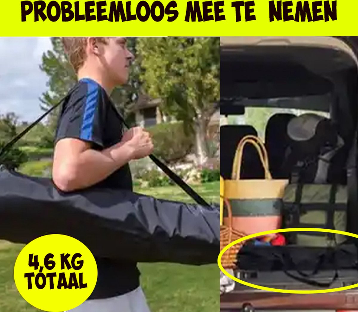 Football Rebounder - INCL. CARRY BAG - 2-in-1 Rebounder - Football Training Equipment - Kickback - Football Bouncer - Football Goal - Football Gear - Football