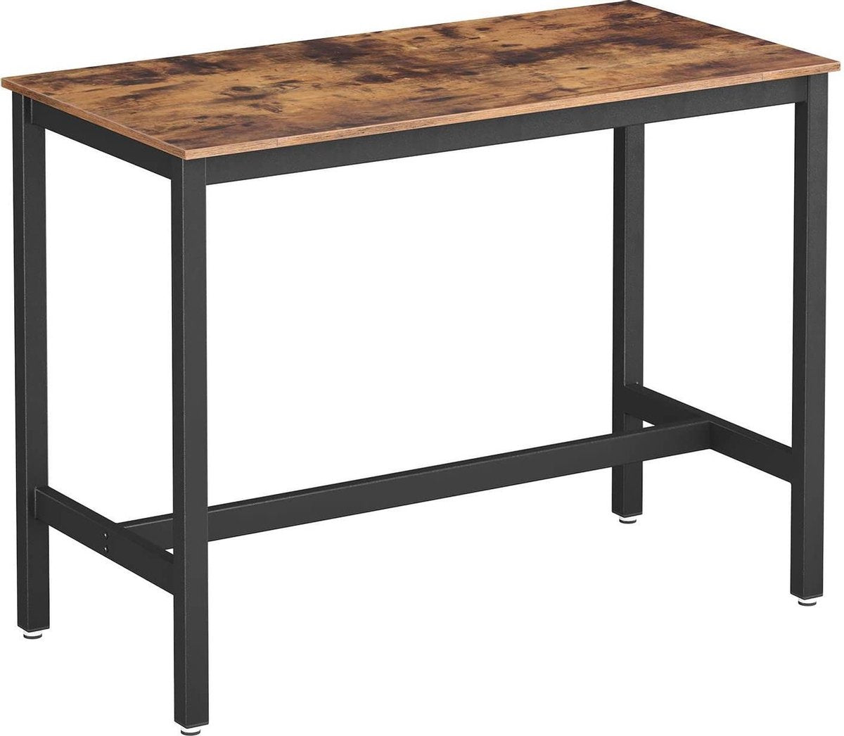 Bartafel - tafel voor cocktails - keukentafel - bruin-zwart - metaal - 120 x 60 x 90 cm