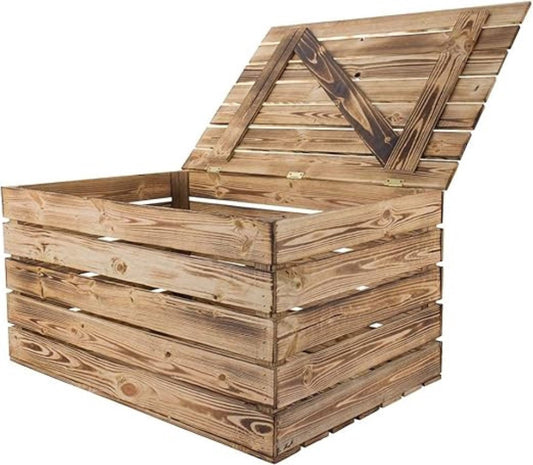Blanket Box – Indoor Storage Chest – Storage Bench – Wooden Chest with Lid – Toy Chest for Children – For Bedroom & Living Room – 76L – Wood - Brown