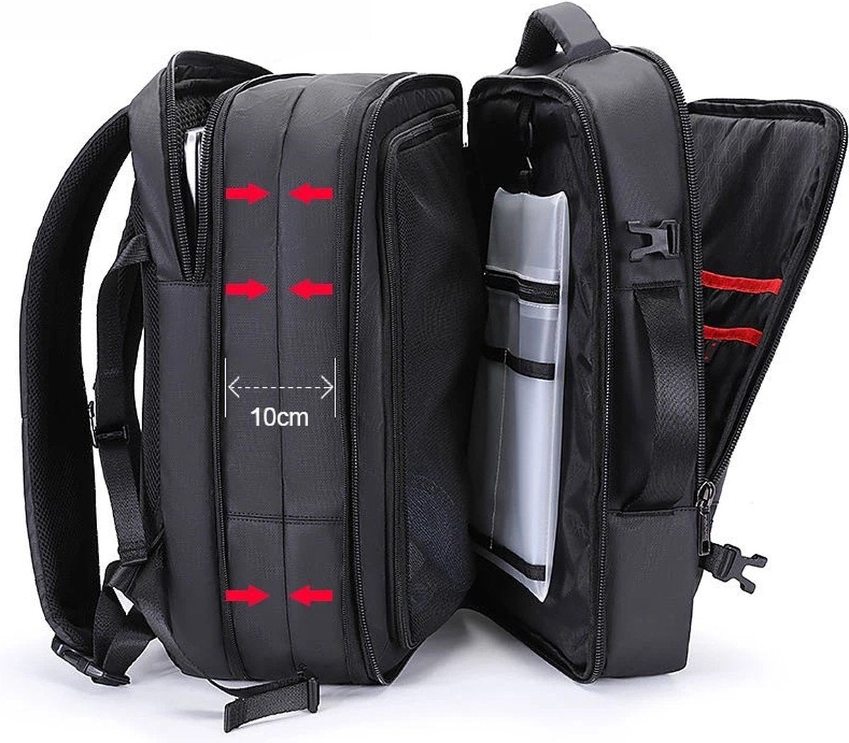 Arctic Hunter Rugzak - Laptoptas - Motortas - USB-aansluiting - Waterafstotend materiaal - Zwart - 32L