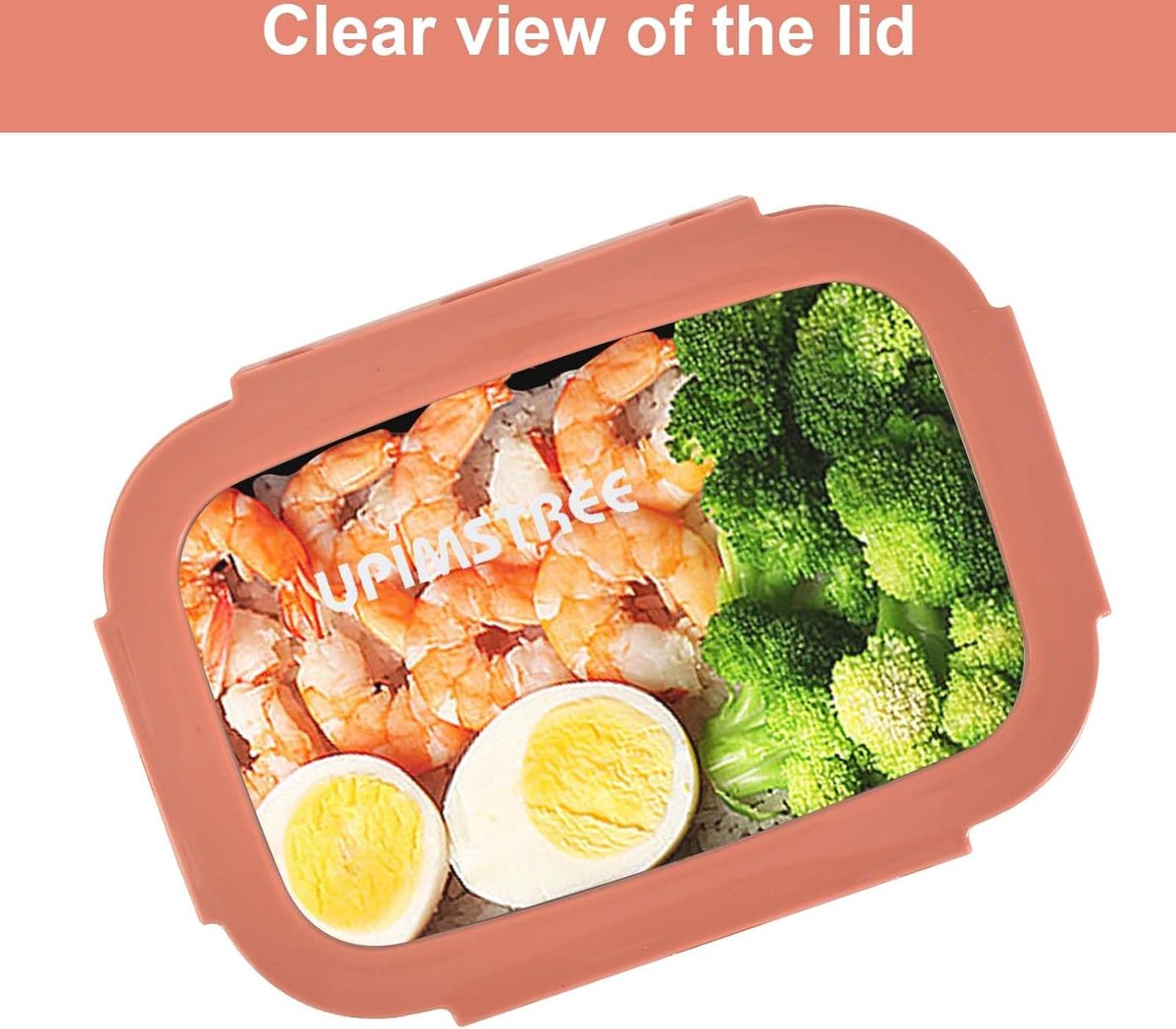 Roestvrijstalen broodtrommel, lekvrij, lunchbox 800 ml, met een lepel, clips sluiting, robuuste bento box, voor werk, picknick, voor volwassenen en kinderen, oranje