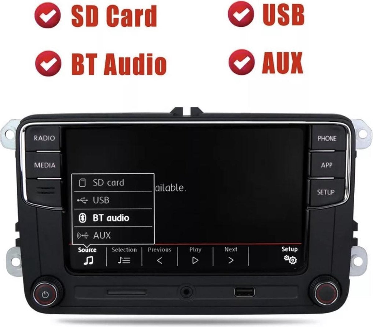 RCD330 NoName versie Apple CarPlay + Android Auto voor Volkswagen Seat RNS 510 315 310 Pasvorm