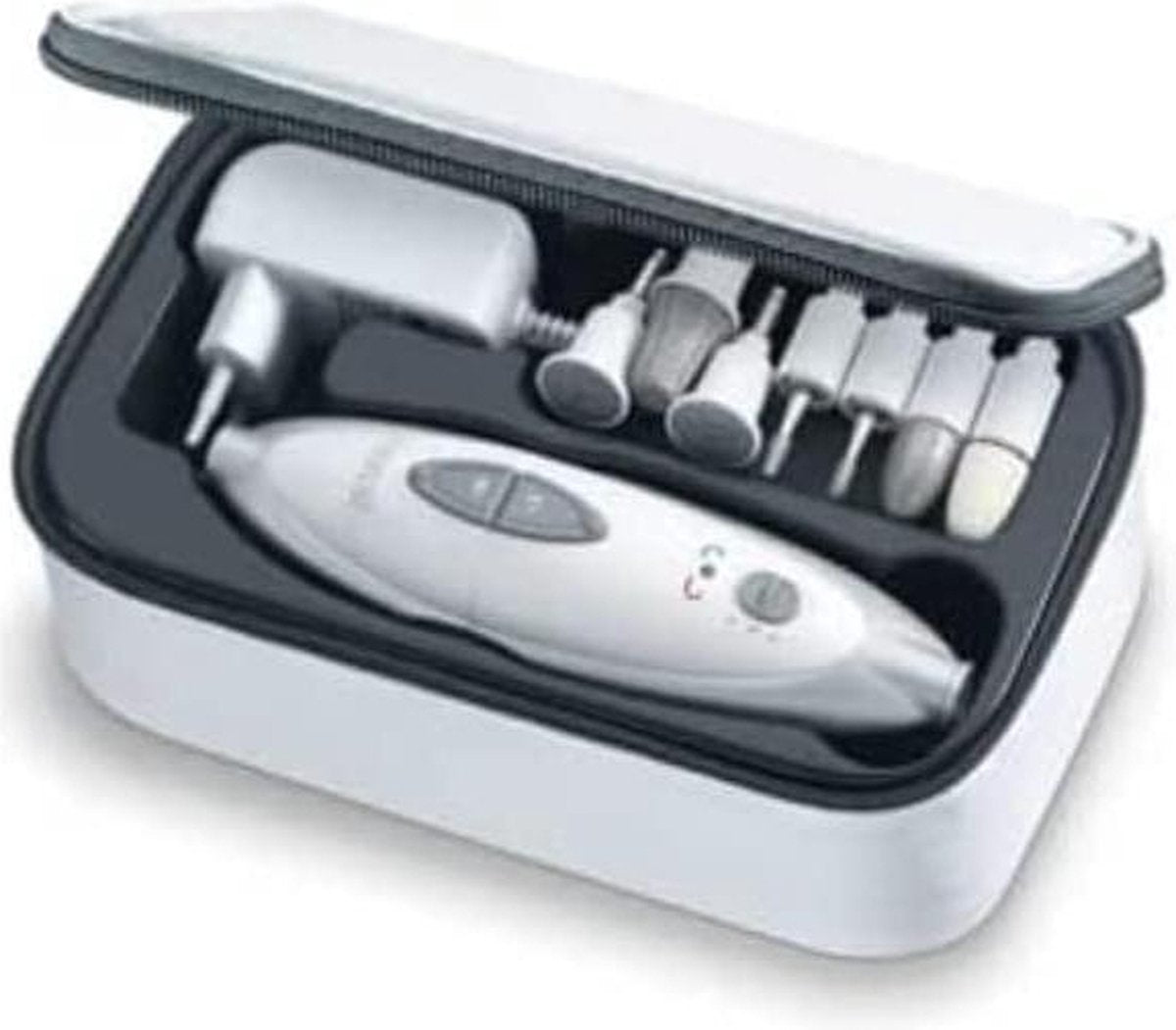 Manicure set Electric nail care set with 7 attachments - White/Silver