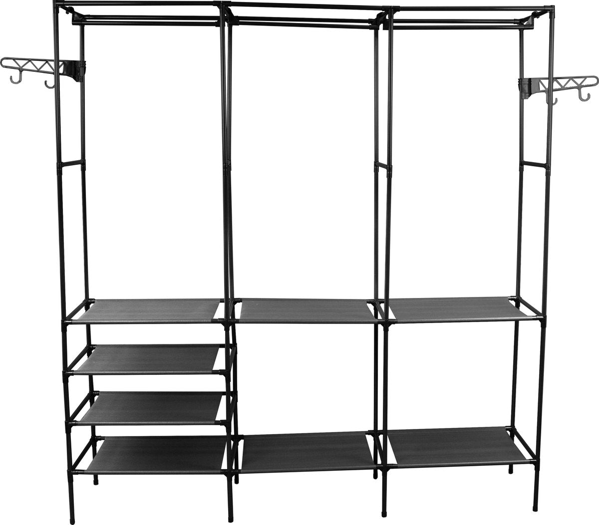 LG Life's Green Opvouwbare Kledingkast – 160x36x170CM – Kledingrek met 8 Legplanken en Ophangstang – Met 4 ophanghaken – Stoffen Kledingkast – Wit