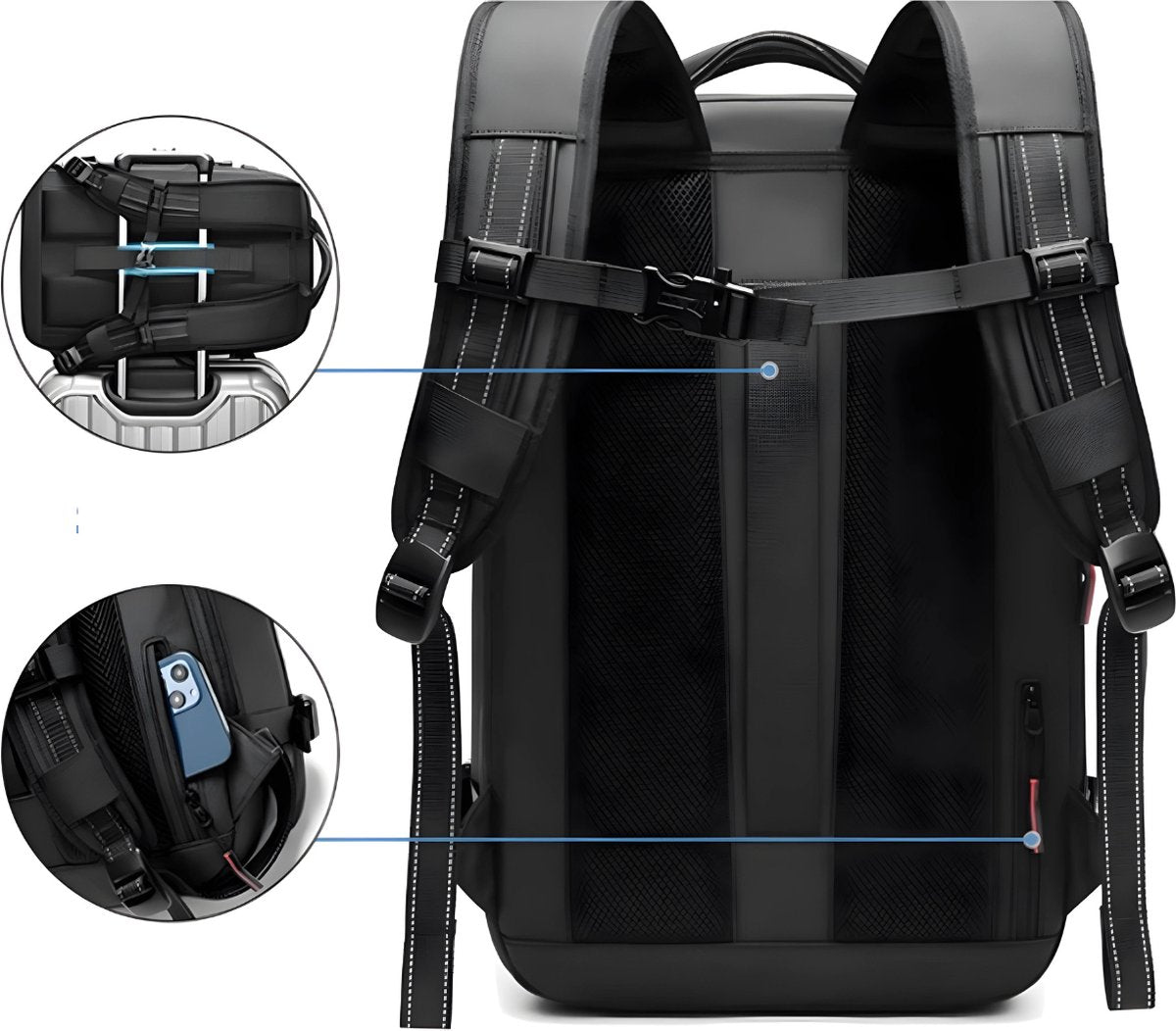 Vacuum Rugzak - Airbag - Reistas - Handbagage - Grote Reisrugzak voor Dames en Heren