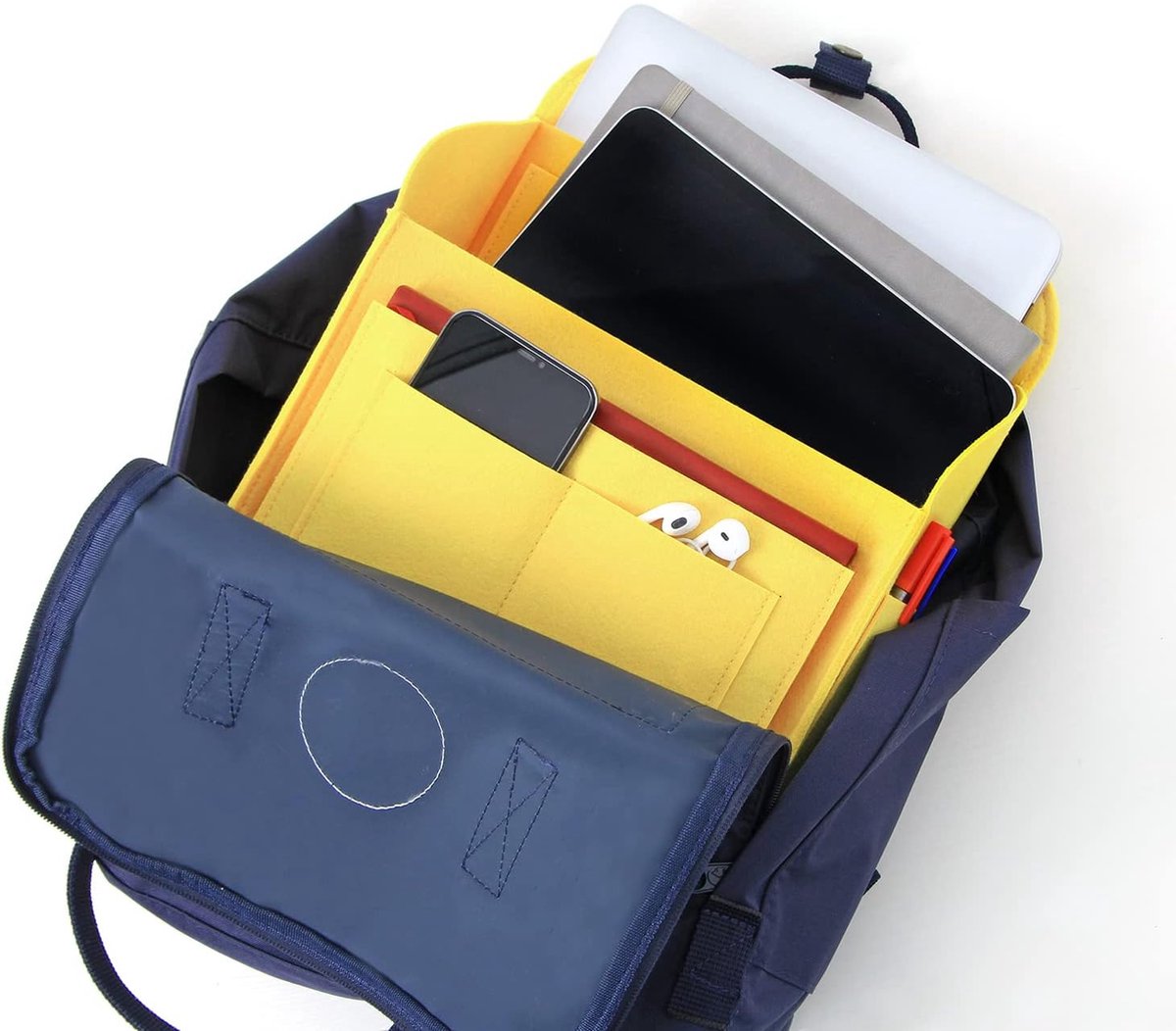 Felt Multipurpose Backpack Organizer for Fjällräven Classic 16L Backpack Organizer, 26 x 10 x 35 cm, Yellow