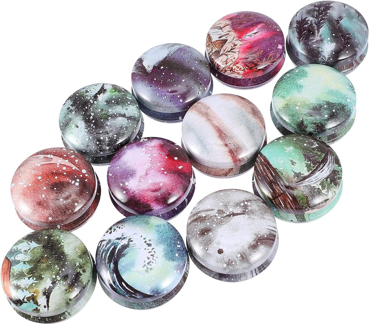 12 stuks metalen blikken, kaarsenblikken, gebaksdozen, koekjesdoos, kaarsglazen met deksel, mini-theedoos voor snoep, kaarsen, doe-het-zelf sieraden, voorraaddoos, feestgunst