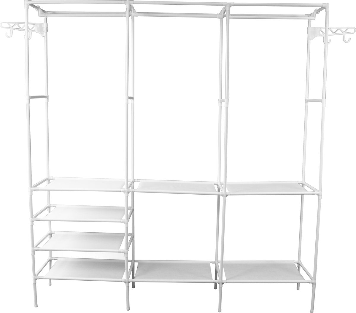 LG Life's Green Opvouwbare Kledingkast – 160x36x170CM – Kledingrek met 8 Legplanken en Ophangstang – Met 4 ophanghaken – Stoffen Kledingkast – Zwart