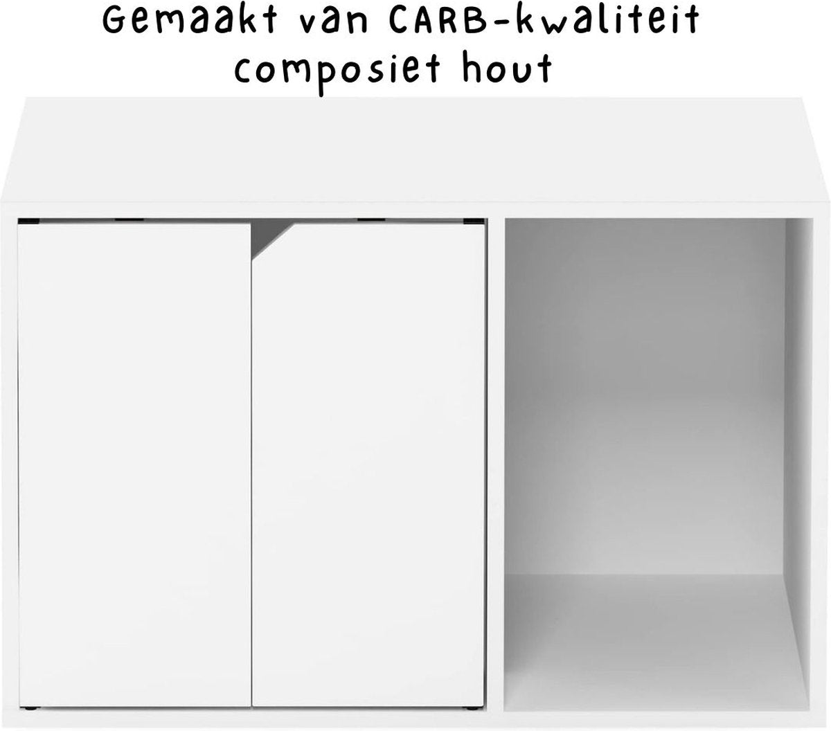 Kattenbak Kast - Kattenhuis - Kattenmand - Halmeubel â€“ Dierenhuis - Nachtkastje - Kattenkast - Dressoir â€“ Kattenhok - Bijzetkastje - Krabpaal - Katten Mand - 60 x 39,6 x 40 cm - Wit