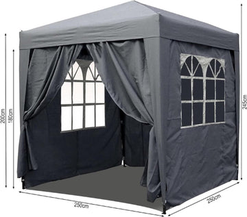 Tuinpaviljoen - Opvouwbaar - Partytent - 2.5x2.5x2.45 meter - met 4 Raam Wanden - Waterdichte Tent - Draagtas