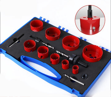 16-delige Dozenboorset - Zeskant adapter - Kroonboor - Doosboor set - Boren - Gatenboor - Gatenzaag - Centreerboor - Steen - 19mm - 22mm - 29mm - 35mm - 38mm - 44mm - 51mm - 57mm - 64mm