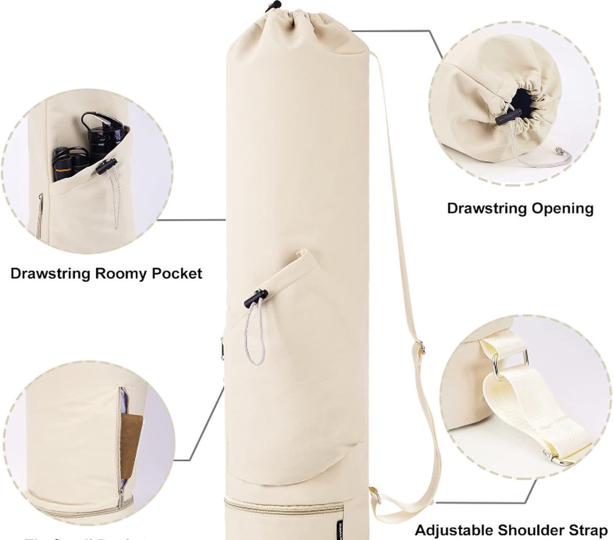 Yogamat tas - Waterproof - Universeel - Sporttas met rits - Voorzien van draagriem