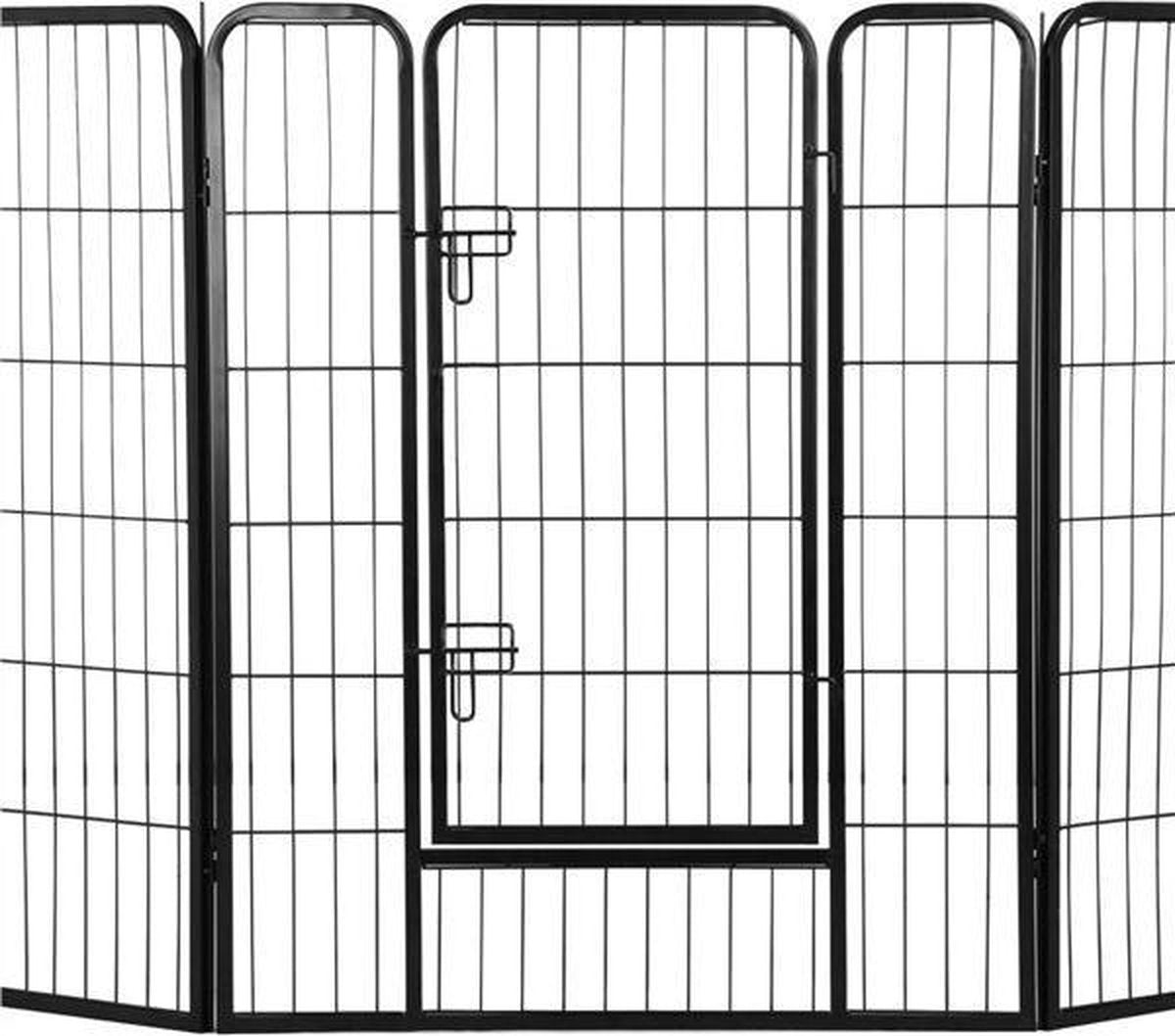 Topmast Premium Puppyren - 120 cm Hoog - 640 cm Omtrek - Hondenren - Hondenhok - Zwart