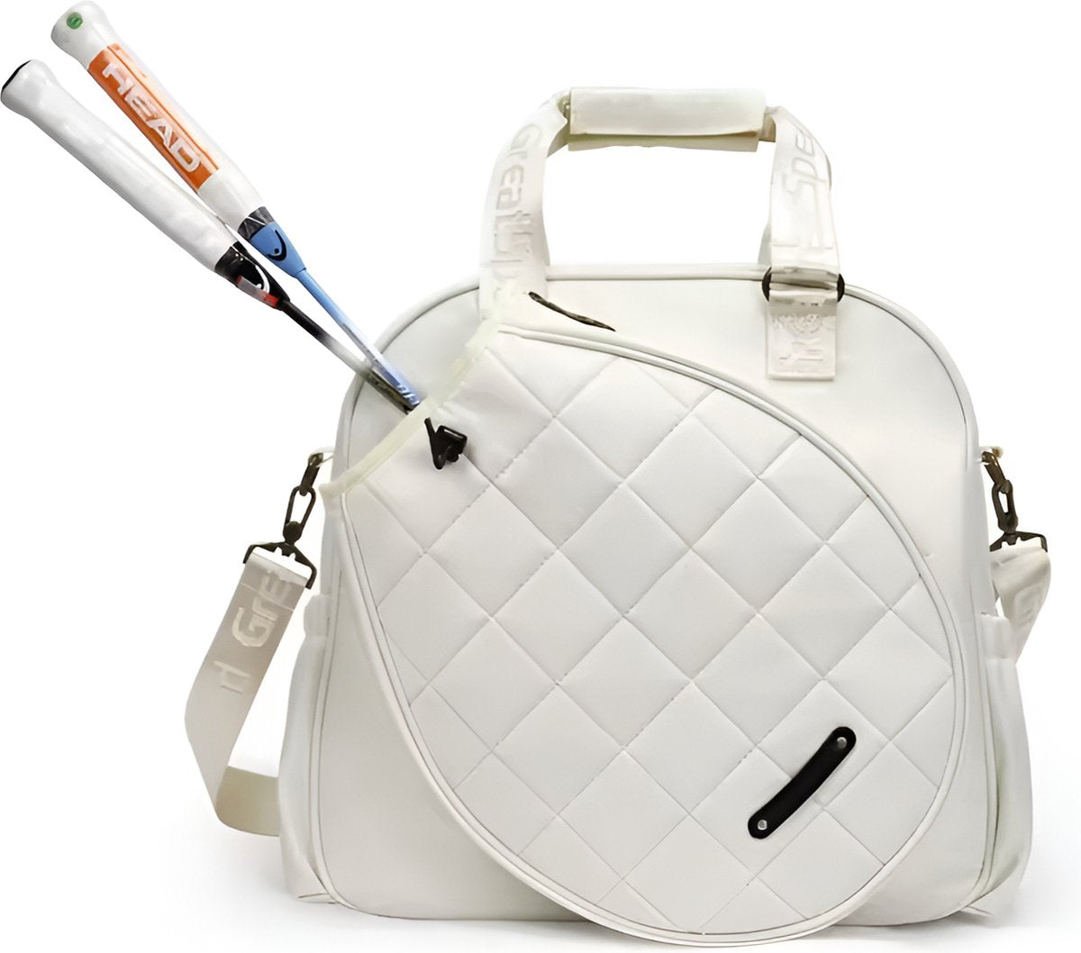 E-Shop4u - Tennis Bag - Tennis Bag - Tennis - Badminton - Sports Bag - Sport - Racket - Rackets - Bag - Shoulder Bag - Men - Women - Black - White - 40x40x16cm - 800g - Polyester - Composite Fabric - Free Shipping - Returns - 30 Days