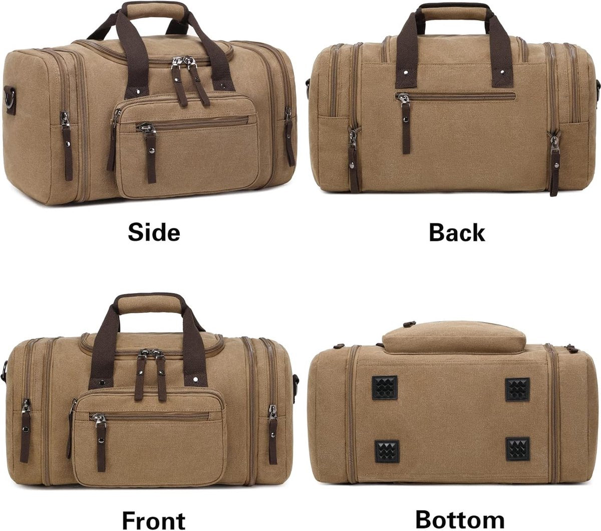 Spacious and Expandable Canvas Travel Bag for Weekend and Sports Adventures