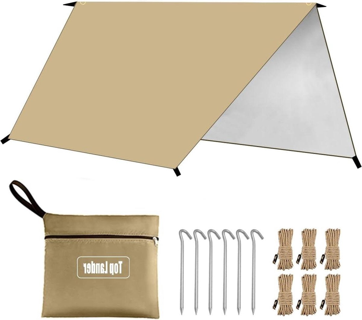 Camping Tarp Waterdicht Tentzeil - Multifunctioneel Luifel Canvas voor Hangmat Bushcraft Auto Backpacken Outdoor Survival Tarp tent