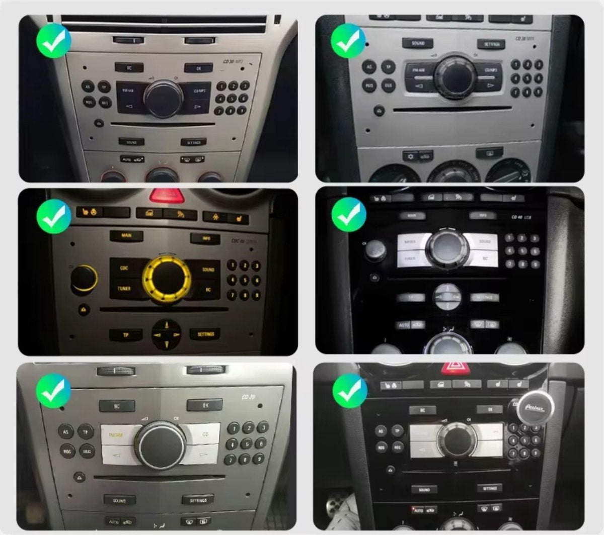 Opel Astra H Corsa C & D Agila Combo Antara Vectra Zafira Meriva Vivaro Tigra | Grijs 2002 - 2013 | Carplay & Android Auto | 1GB & 32GB | Autoradio met Navigatie | Radio scherm | 2003 2004 2005 2006 2007 2008 2009 2010 2011 2012