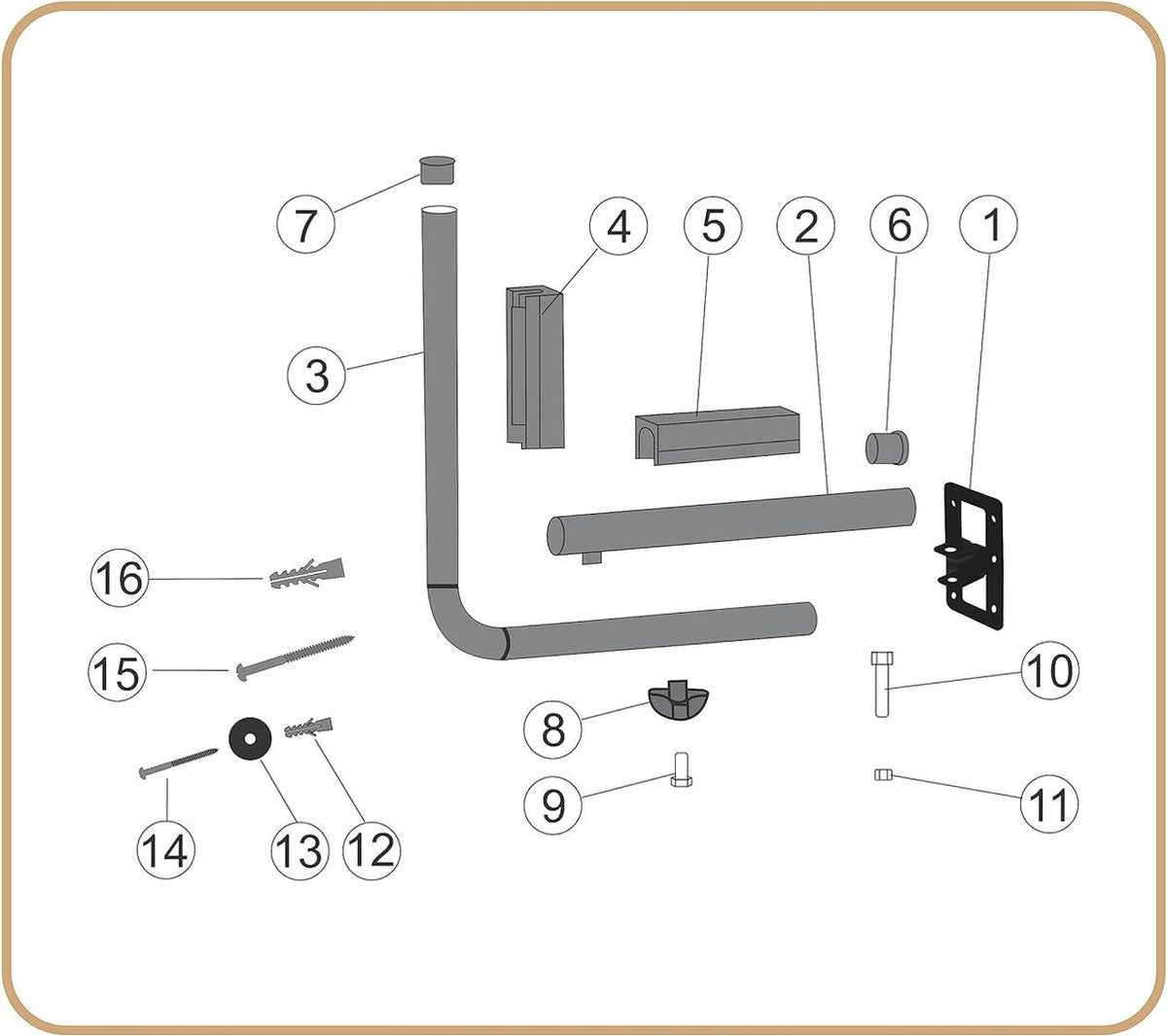 Equivera wandbevestiging voor dakkoffers - tot 52cm hoogte - 40kg draagvermogen dakkoffer
