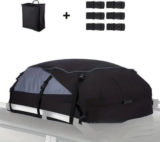 Foldable car roof bag 800L roof box - foldable travel bag car roof waterproof - BLACK