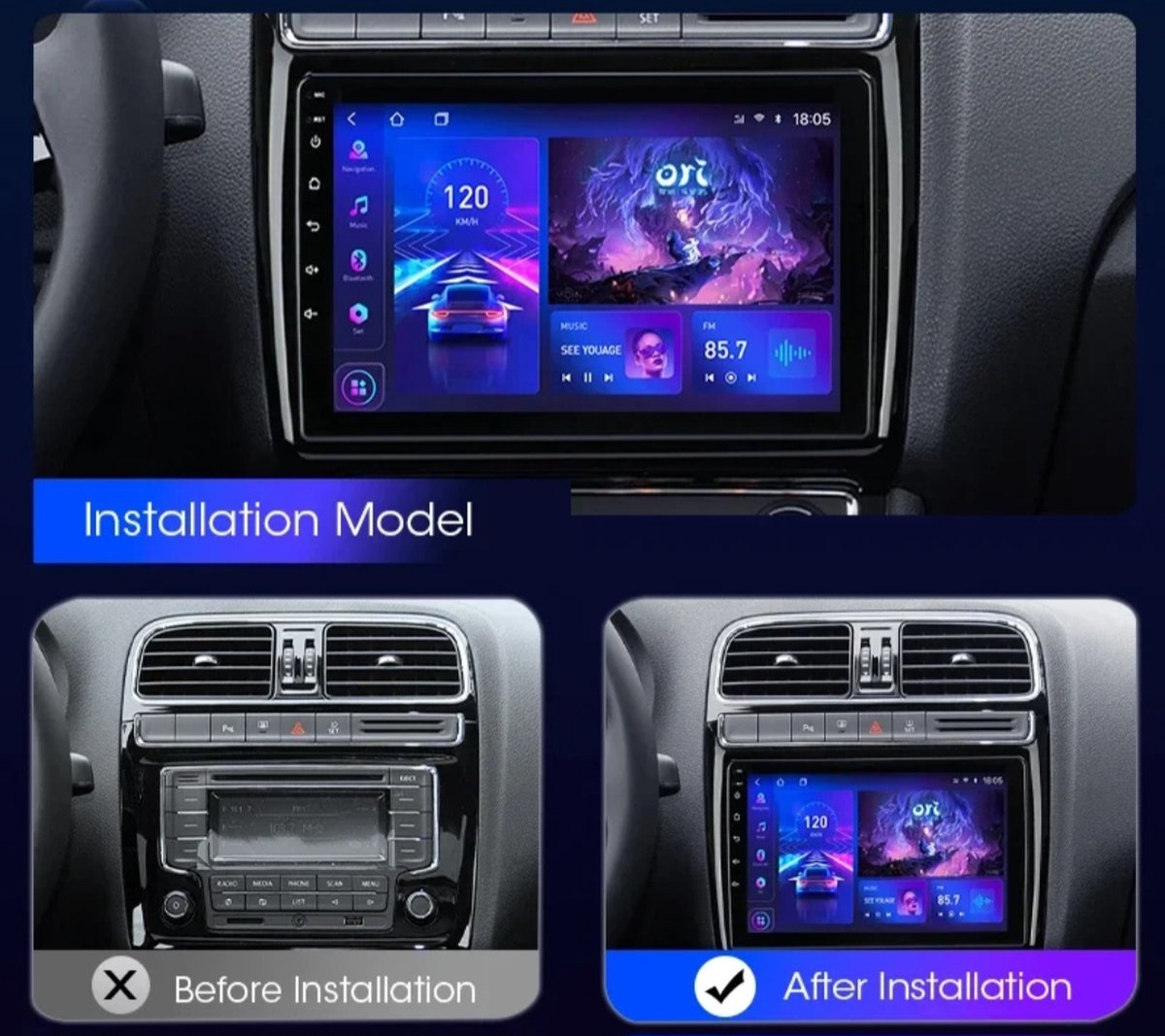 VW Volkswagen Polo 5 | 2009 - 2020 | Carplay & Android auto | 2GB & 32GB | Autoradio met navigatie | Radio scherm | 2009 2010 2011 2012 2013 2014 2015 2016 2017 2018 2019 2020 | r line aw 6c 6r