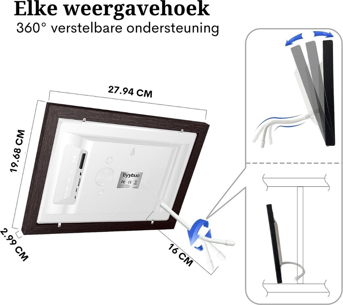 Digital Photo Frame - WiFi Digital - 1280 x 800 - Touchscreen - Luxury Photo Frame - Adjustable