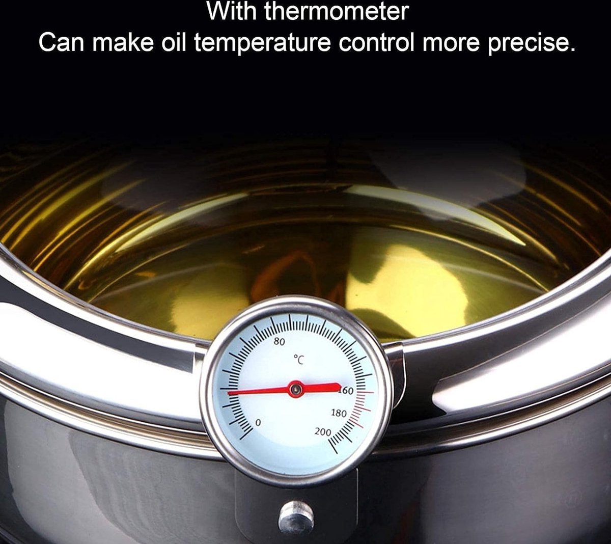 RVS Frituurpan, Japanse stijl Tempura Fryer Pot met frituurthermometer en deksels (S)