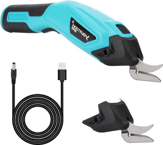 40V draadloze universele stofschaar - scherp mes - veiligheidsslot - snijdt karton - leer - tapijt - plastic plant (blauw)