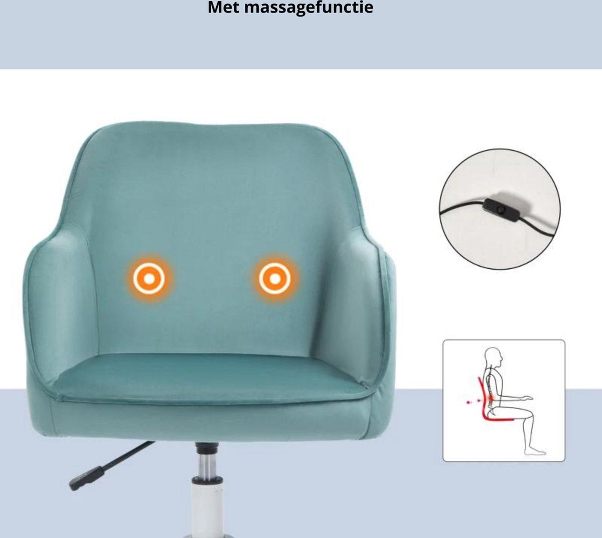 Office chair with massage function - Ergonomic office chair - Green