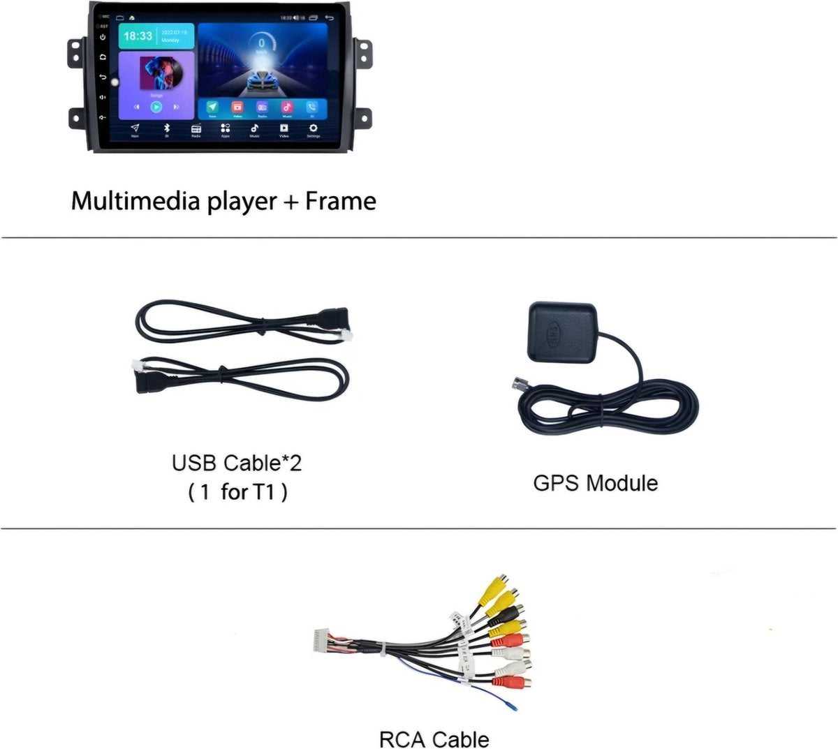 Suzuki SX4 & Fiat Sedici | 2005 - 2015 | Carplay & Android auto | 2GB & 32GB | Autoradio met navigatie | Radioscherm | 2005 2006 2007 2008 2009 2010 2011 2012 2013 2014 2015