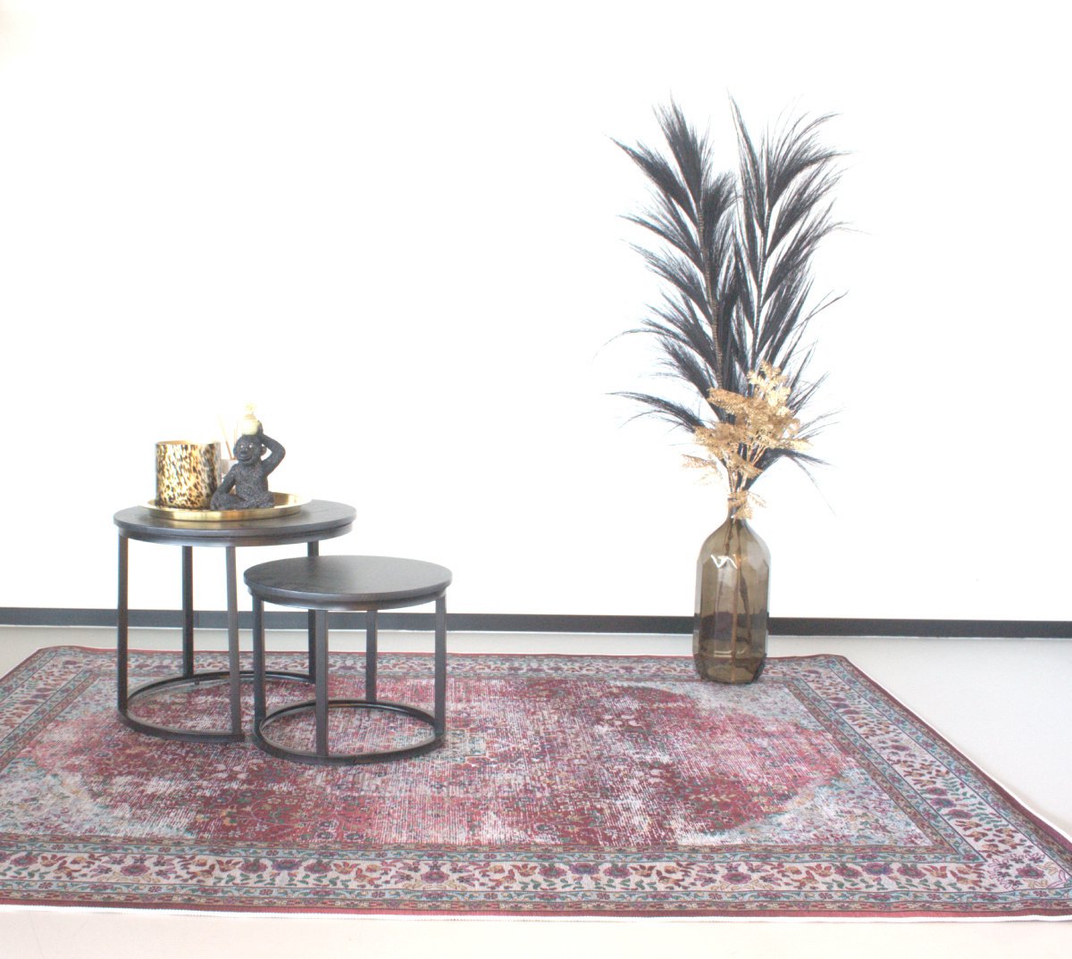 Vloerkleed vintage 200x300cm donkerrood Perzisch Oosters tapijt
