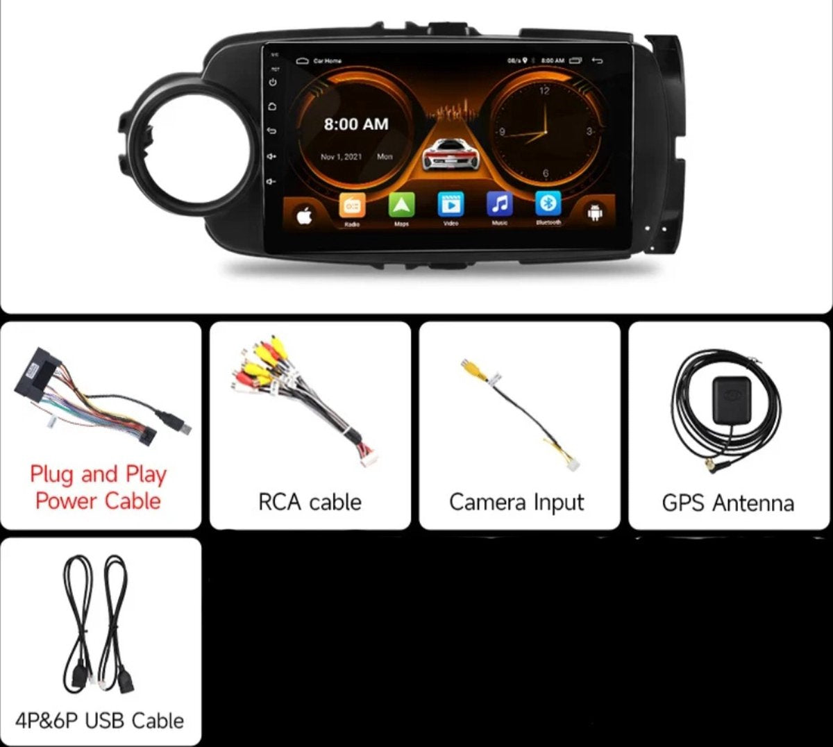 Toyota Yaris | 2012 - 2017 | Carplay & Android Auto | 2GB & 32GB | Autoradio met navigatie | Radioscherm | 2012 2013 2014 2015 2016 2017