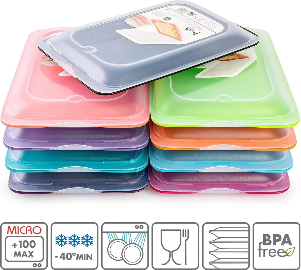 High-quality fresh food containers for deli meats Fresh System. Optimal storage in the refrigerator, dimensions 17 x 3.2 x 25.2 cm (8x Practic)