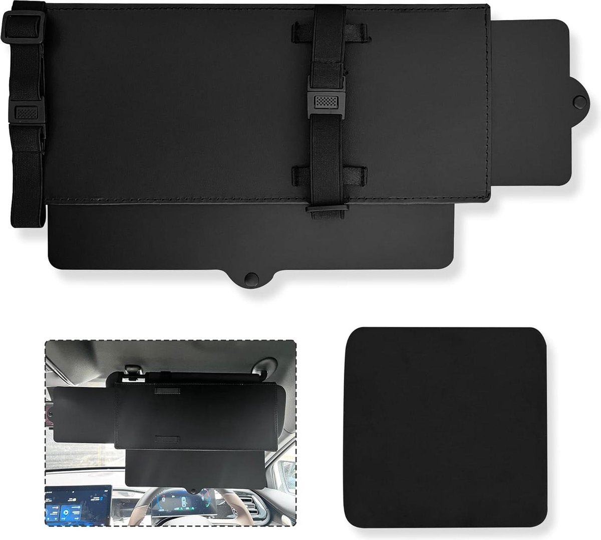 Zonneklepverlenger - Auto Zonneklep Extensie - Anti-Verblindings Zonneklep - Auto Interieur Accessoires - Zwart - 1 Stuk auto accessoires