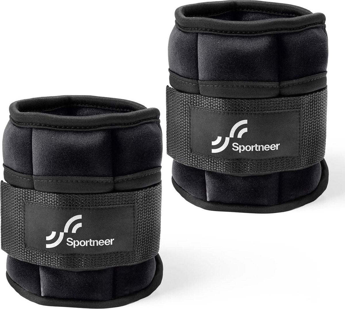 Verstelbare enkelgewichten set - Sportneer 0,22 kg tot 0,9 kg per enkel - 0,45-1,8 kg per paar - Zwart