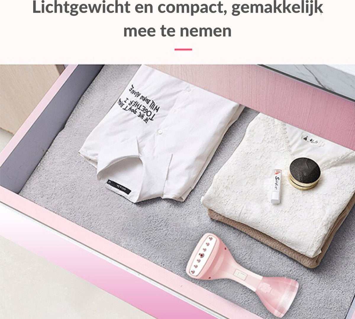 Kledingstomer - Handstoomapparaat Kleding - Steamer - Handig op reis - 1500 Watt - Roze