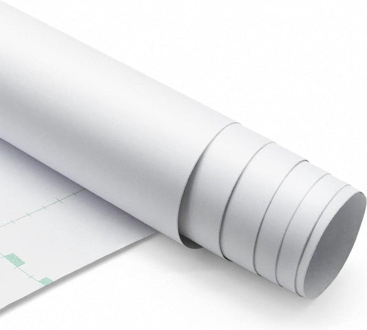 Self-adhesive film white 61 x 500 cm waterproof vinyl - for furniture, kitchen, wall, dresser, cupboard, table - furniture film