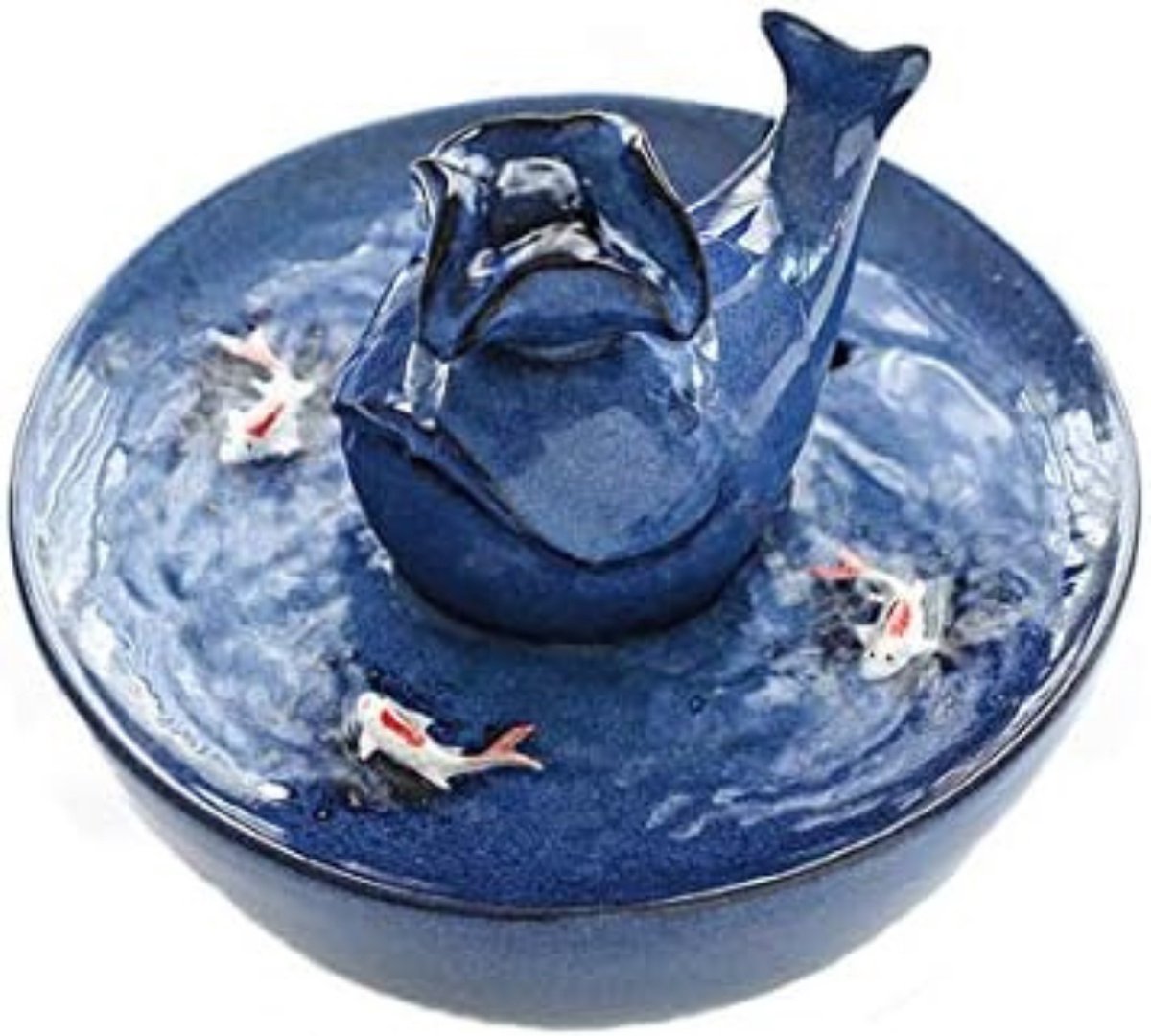 Ceramic cat fountain - Ceramic drinking fountain - Indoor fountain - 17.5 * 15 cm - Blue