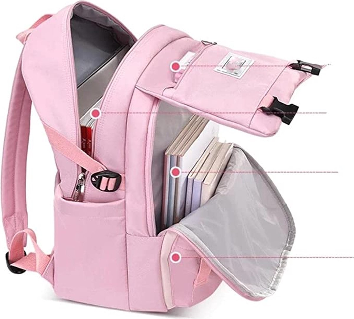 Backpack - Backpack - School - Girls - Boys - Teenagers - Waterproof - Satchel - 25 liters - Purple