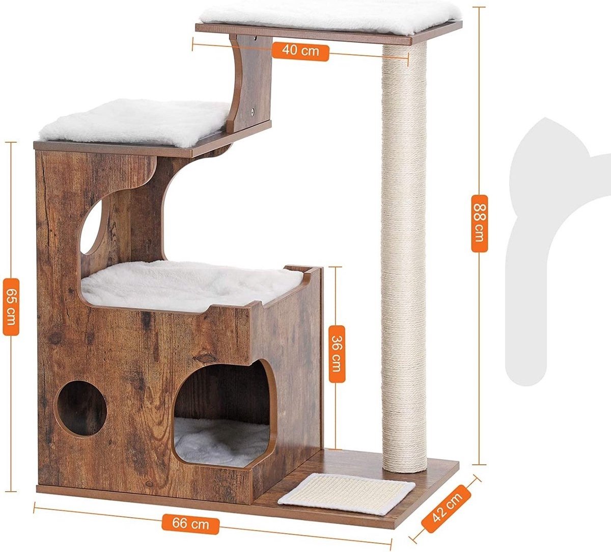 Luxe Krabpaal - Hout - Bruin - 88cm