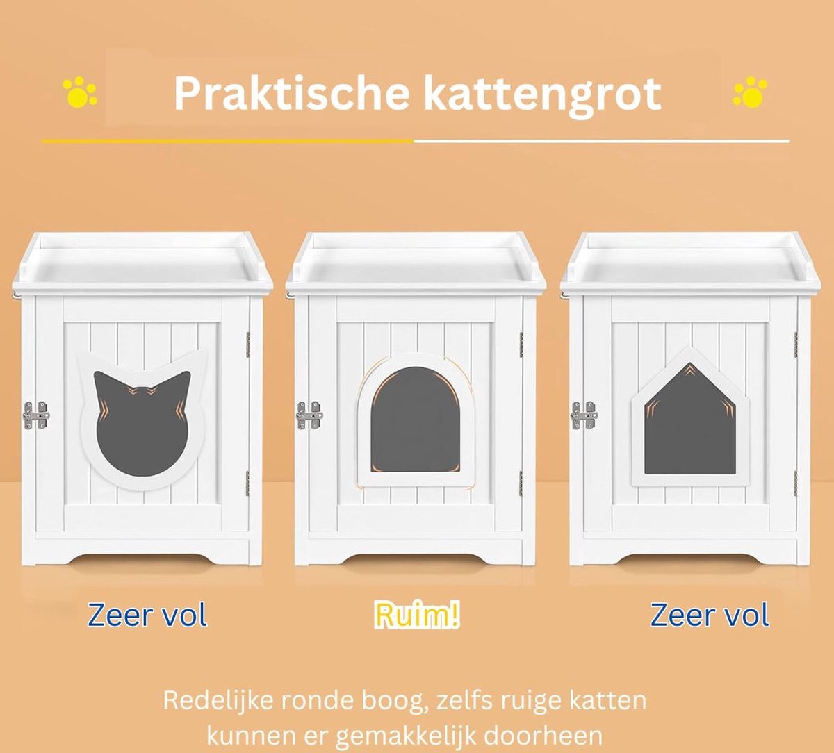 Cat Furniture - Litter Box Enclosure - Cat Cabinet - Cat Crate - Cat Cage - Cover Up - White Wood