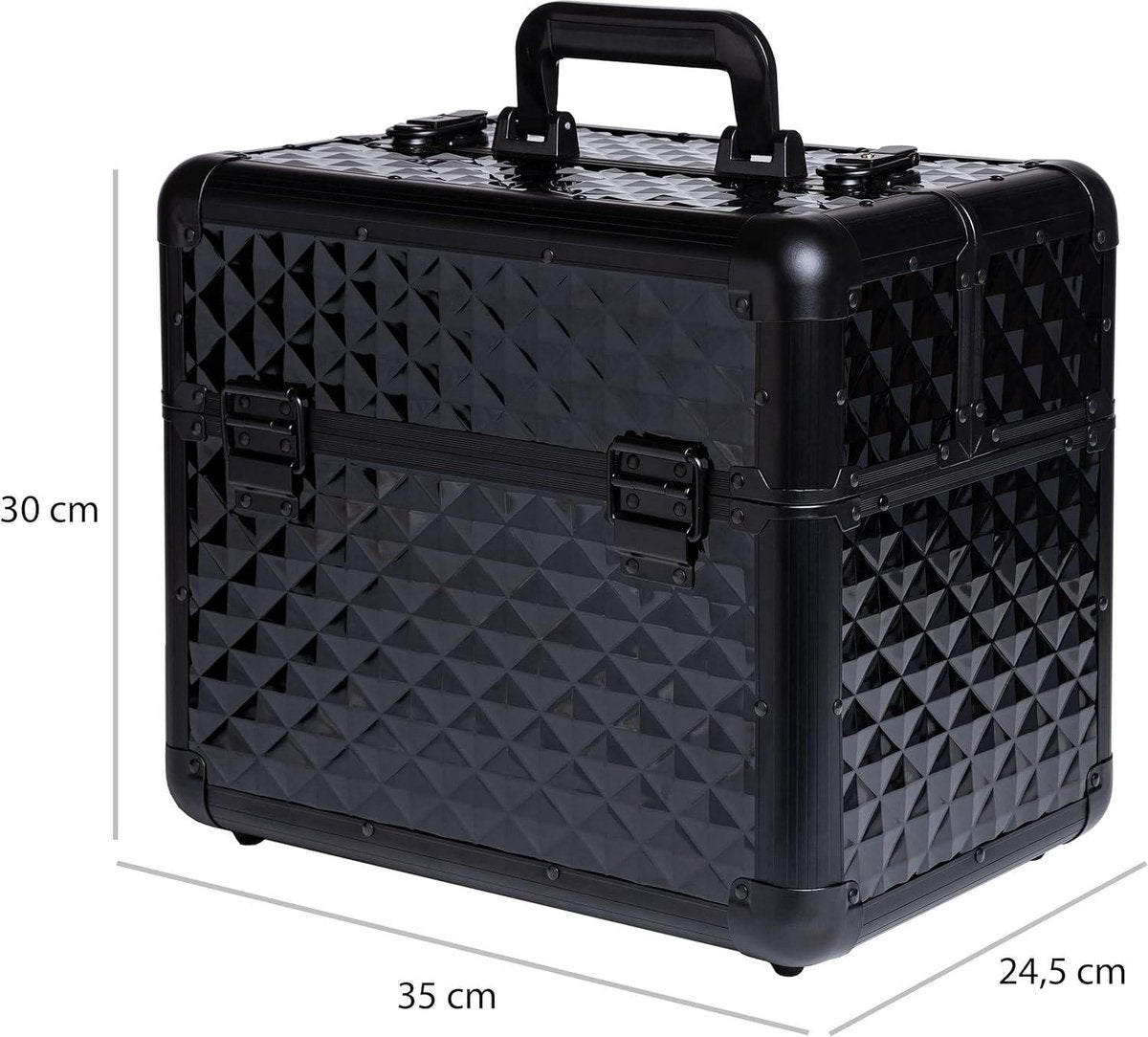 Art Cosmetic Case Medium Nailart-koffer Large - zwart met opbergmogelijkheid Nagellak koffer
