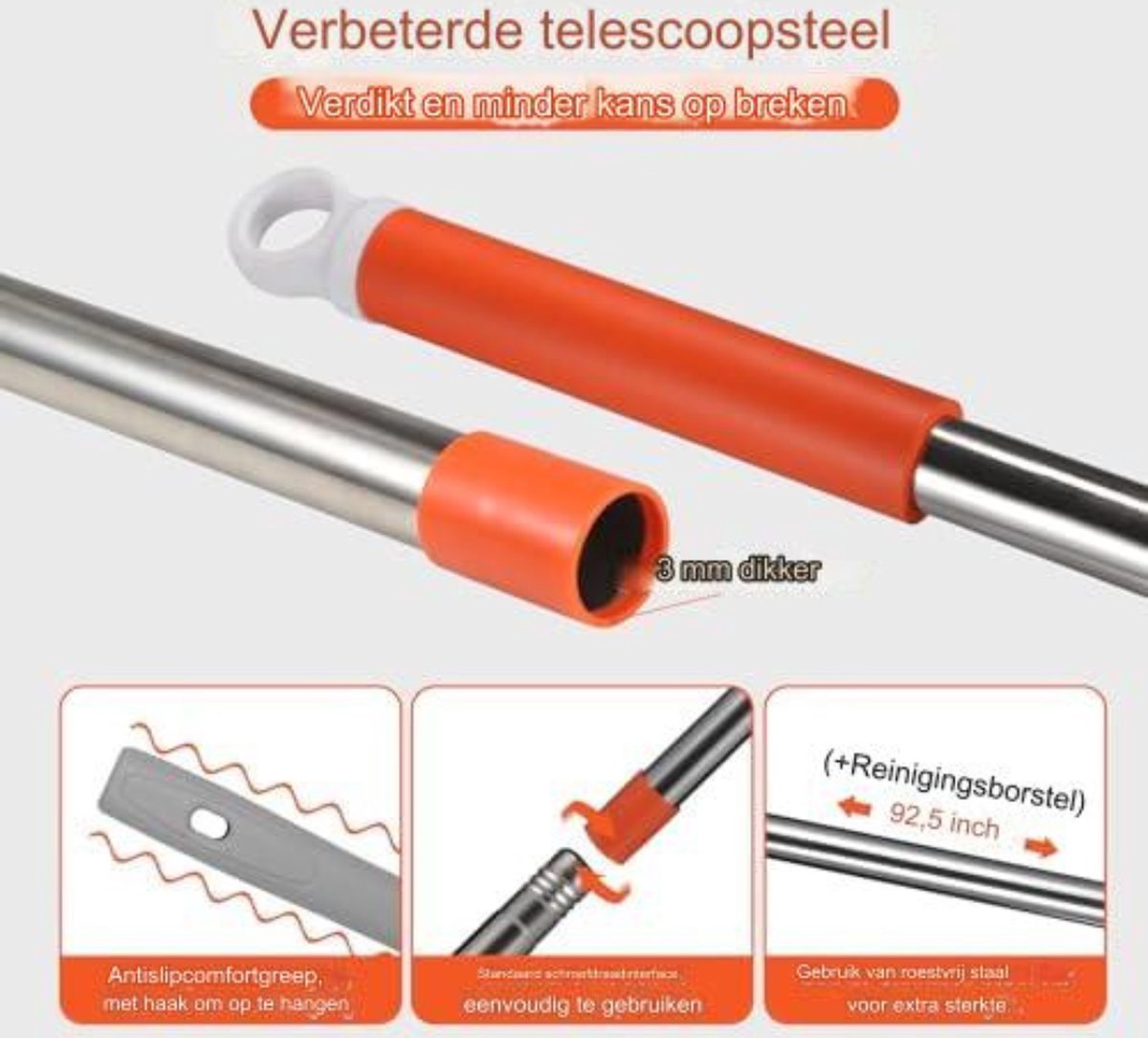 Ramenwasser telescopisch - Ramenwasser met steel - Ramenwisser met telescoopsteel