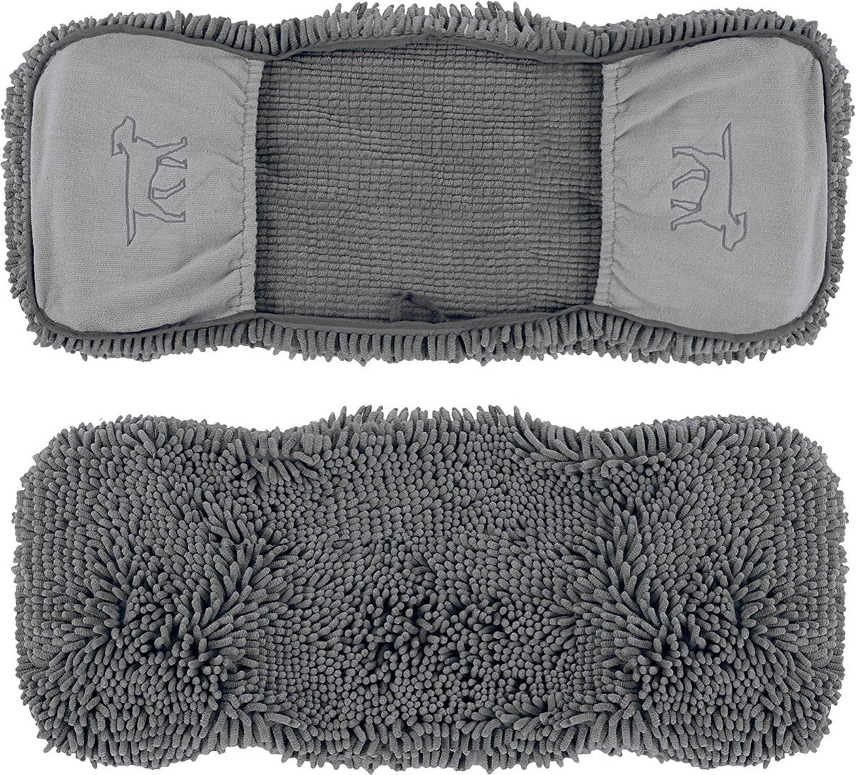 Dog Bath - Large Dog Shammy Towel - Ultra Absorbent - Durable - 35 x 15 Size - All Breeds - Fast Drying - Chenille Fabric - Machine Washable Dog Bath