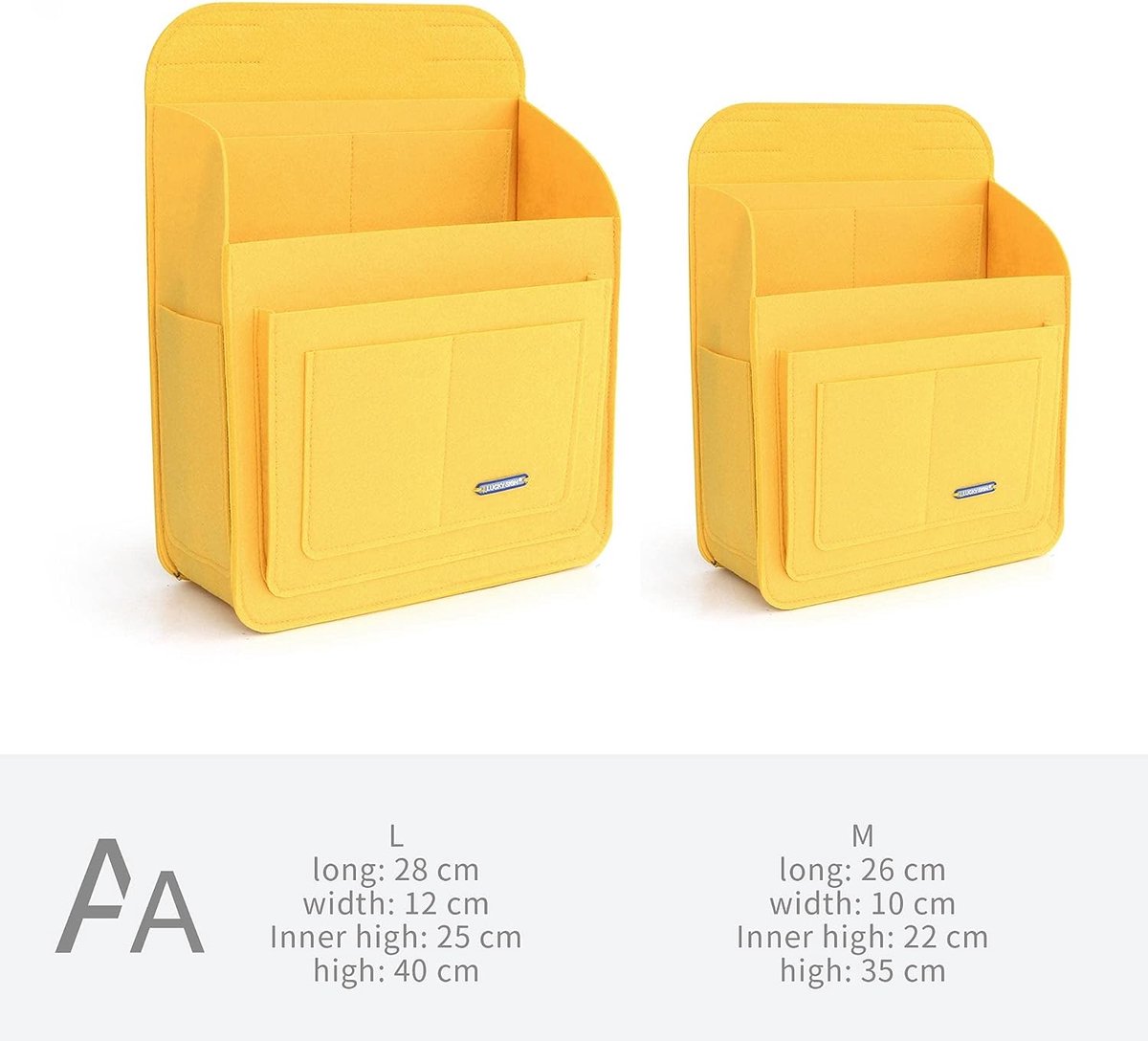 Felt multifunctionele organizer voor Fjällräven Classic 16L rugzak, 26 x 10 x 35 cm, geel