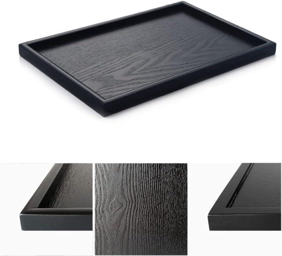 Dienblad 60x60 Houten Theeblad Rechthoek Vorm Massief Houten Thee Koffie Snack Eten Maaltijden Plaat Thuis Hotel Restaurant Trays Zwart- 60x60 Massief Houten Thee Koffie- Houten Dienblad. dienblad 60x60