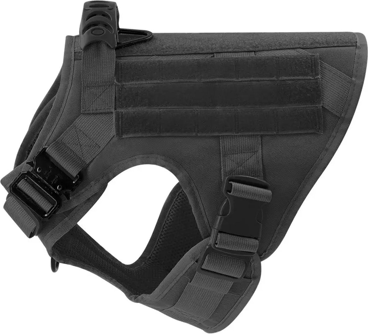 Dog Harness - Tactical Dog Harness - Black - No-Pull Harness - Extra Control - XL